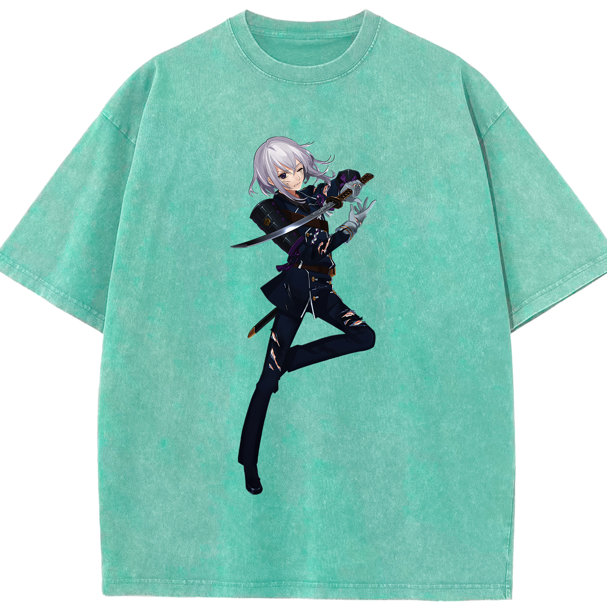 （画像用） 刀剣乱舞 Touken Ranbu 綿100% ヴィンテージ風 半袖Tシャツ（フロントプリント）